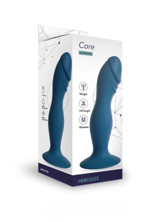 Анальная пробка Hercules длина 16 см диаметр 3.5 см размер M кобальт